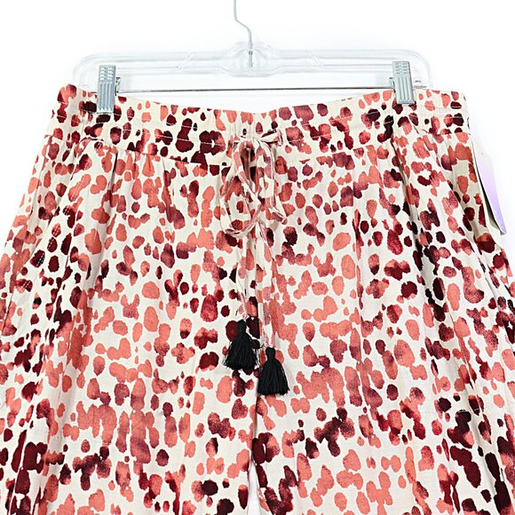 Stars Above Women's 3 Piece Lounge Pajama Sleep Set Red Leopard Shorts Top Pants - Picture 5 of 7